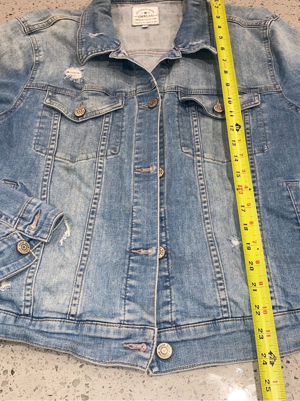 Enjean Denim Trucker Jacket Sz Large - Picture 3 of 14